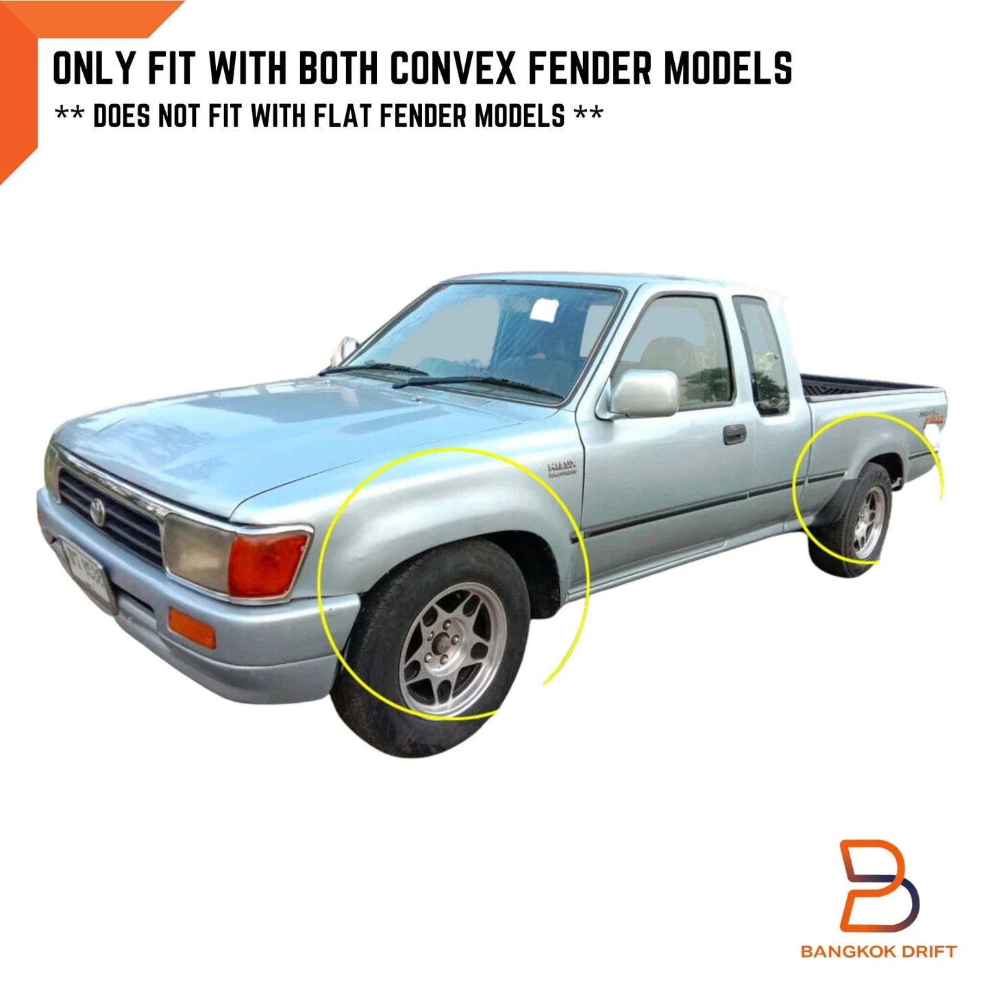 Front Black Wheel Arch Fender Flares for Toyota Hilux UTE 4WD (88-96)