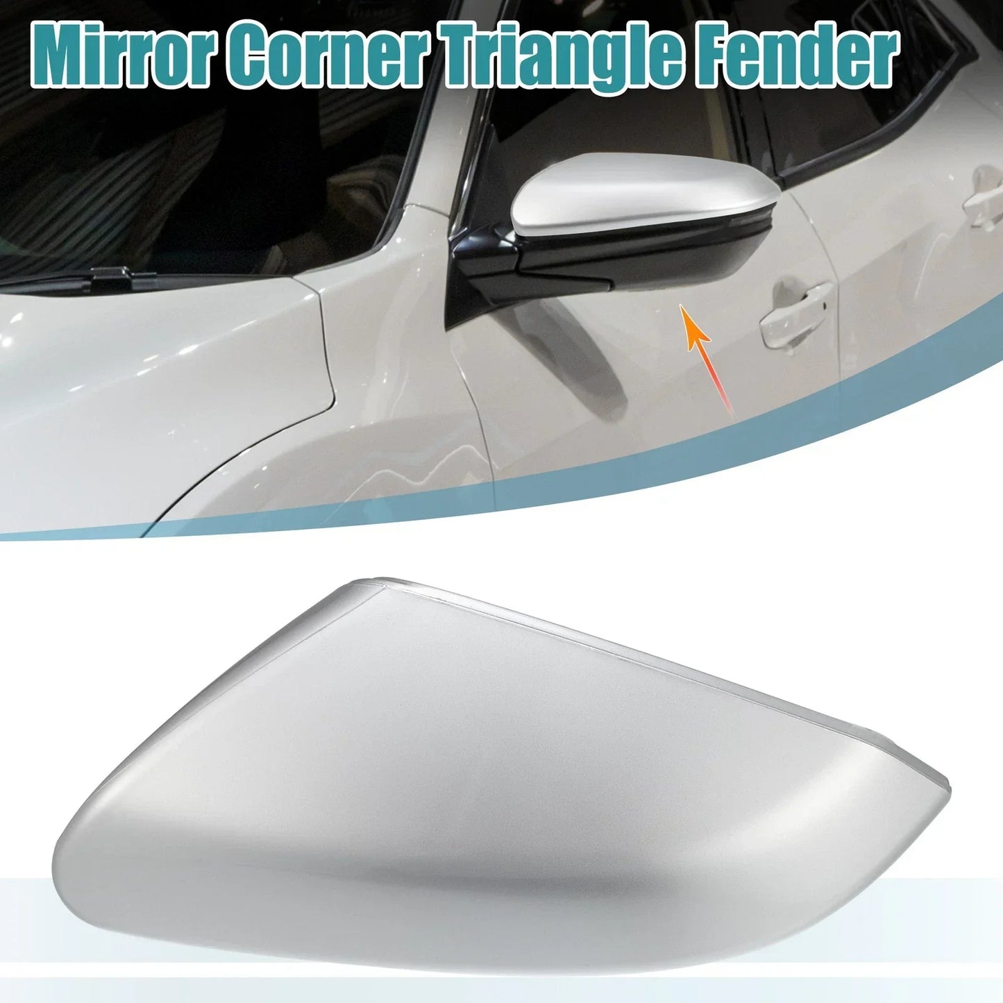 Mirror Corner Triangle Fender Cover Left for Honda Civic (2016-2019) Silver