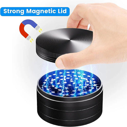 4 Layer Magnetic Herb Grinder for Zinc Alloy Metal Spice Kitchen
