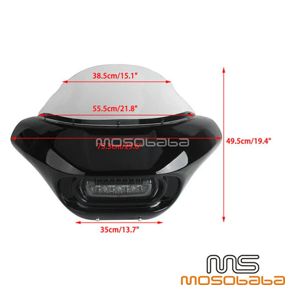 LED Headlight Windshield Fairing for Harley Softail Fat Bob FXFB (2018-2023)