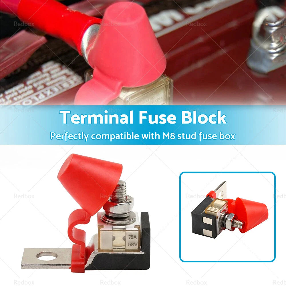 8mm M8 Terminal Fuse Block 75A Waterproof Fuse Box for Various Models
