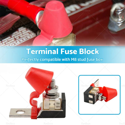 8mm M8 Terminal Fuse Block 75A Waterproof Fuse Box for Various Models