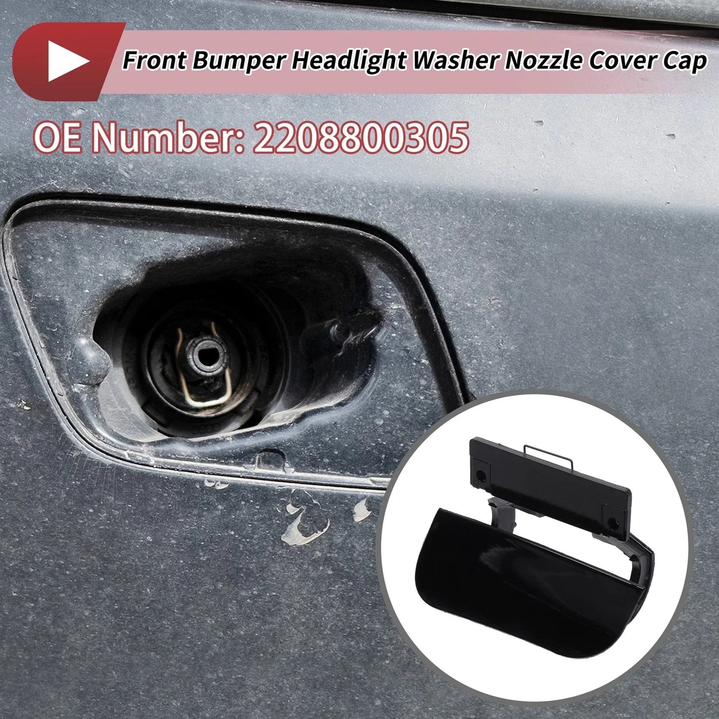Front Left Bumper Headlight Washer Nozzle Cover for Mercedes-Benz S55 (2000-2006)