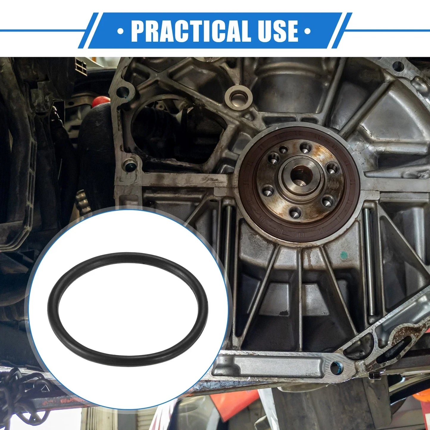 Engine Crankshaft Oil Seal for Honda Accord (1990-1997) Rubber Black