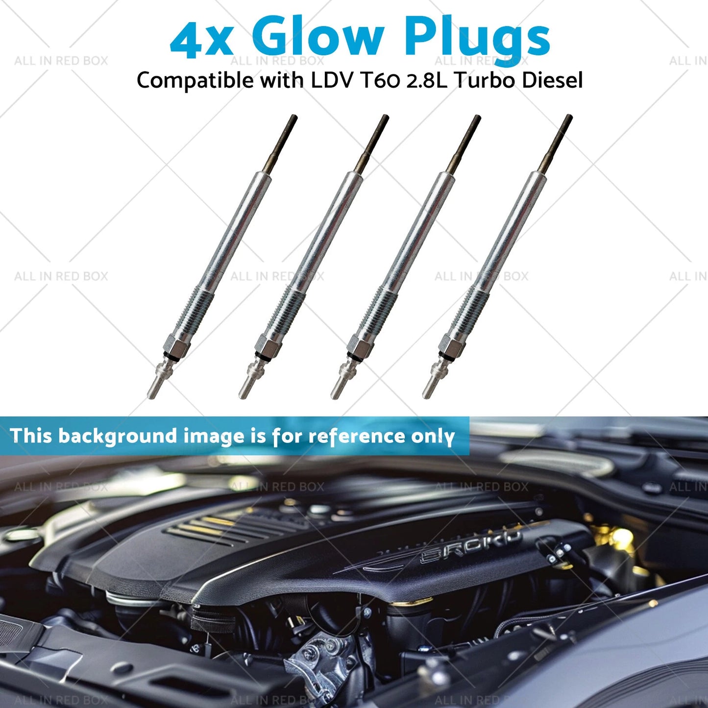4 x Glow Plugs for LDV T60 2.8L Turbo Diesel (2017 - Present)