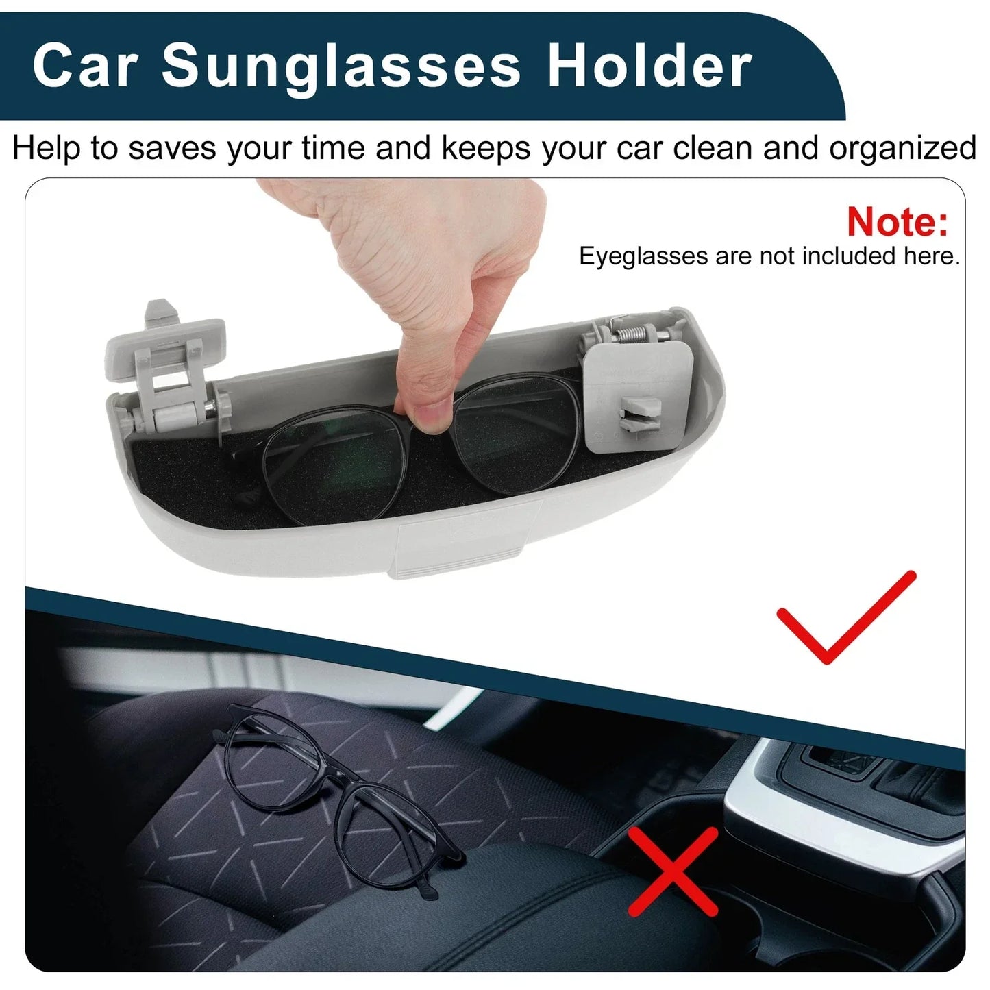 Sunglasses Case for Mercedes-Benz GLA SUV Eyeglasses Holder Storage Box (2015-2023)