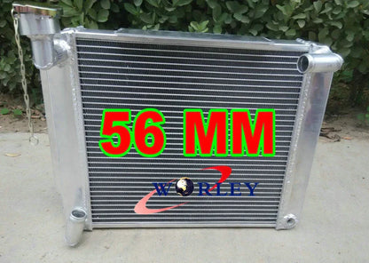 Crossflow Aluminum Radiator + Fan for MG MGA 1500 1600 1622 DE LUXE (55-62)
