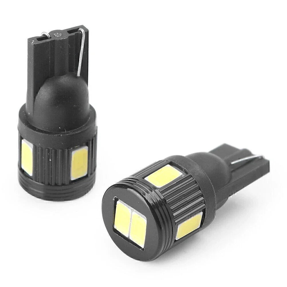 T10 5630 6 SMD LED Wedge Light Bulbs for Car - White Black Shell