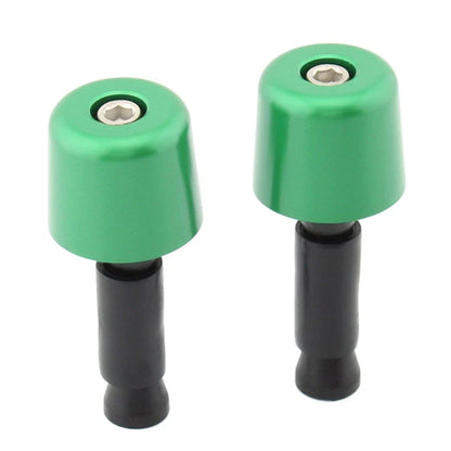 1in Green Handlebar Hand Grips & End Caps for Universal Motorcycle (N/A)