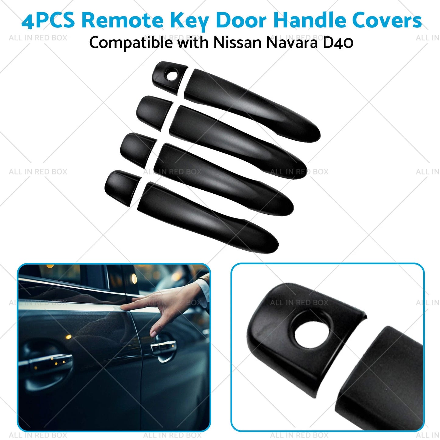 4 x Remote Key Door Handle Covers for Nissan Navara D40 (2005-2015)