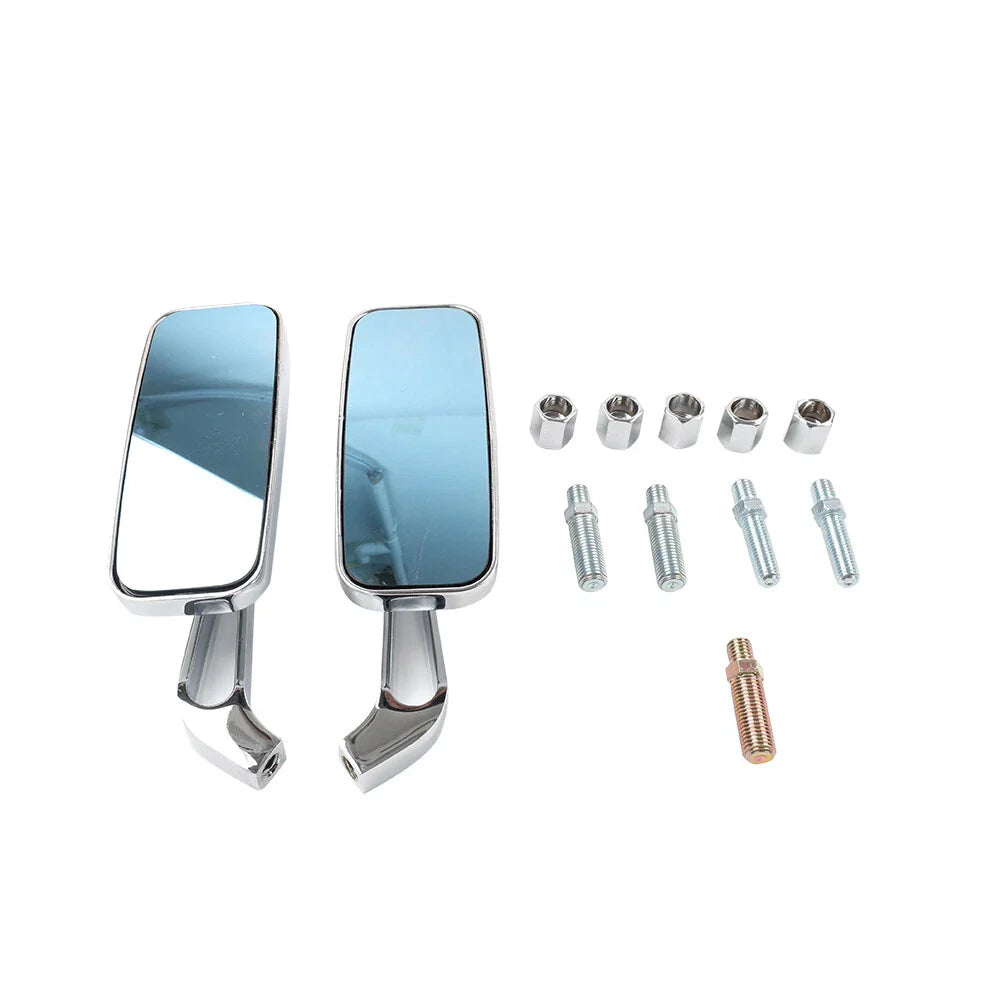 Chrome Rearview Side Mirrors for Harley, Honda, Kawasaki, Suzuki
