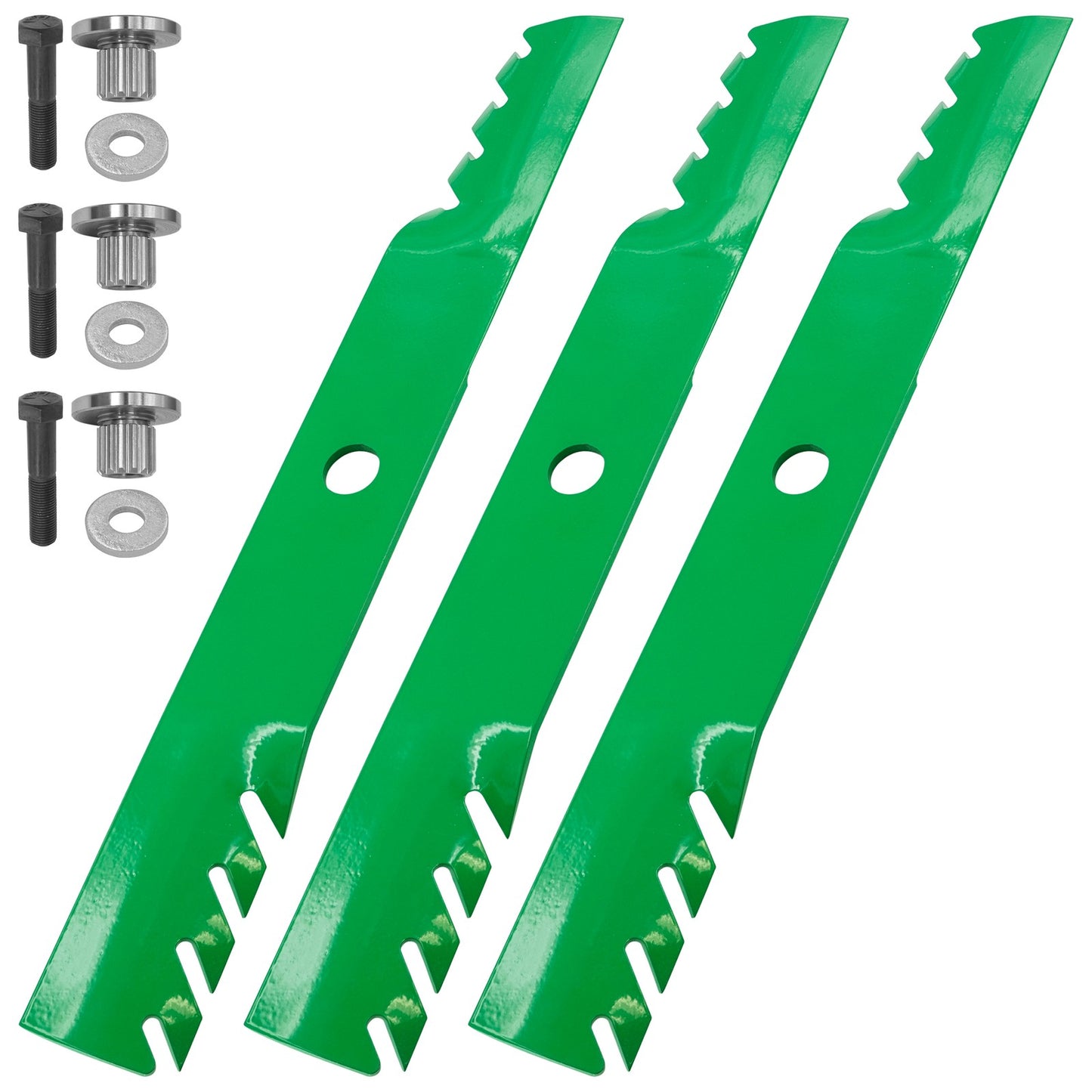 60 Inch Deck Toothed Blades with Bushing for Exmark Turf Tracer FMD604 (2000–2000)