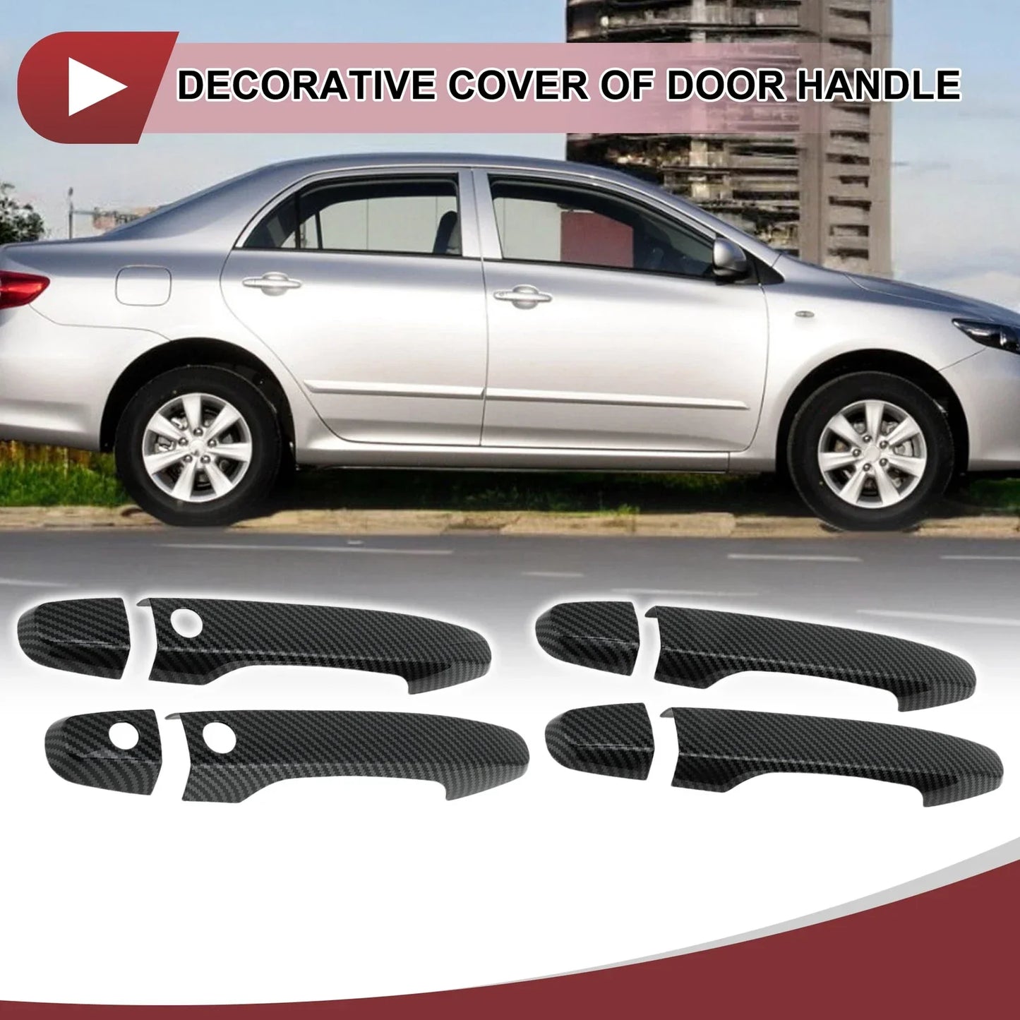 Car Door Handle Cover Set for Honda CR-V 2012-2016 Outside Black ABS