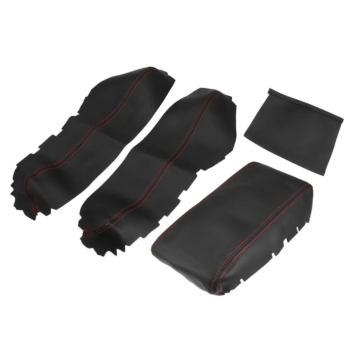 3 Pcs Armrest Covers for Honda Civic 10th Gen (2016-2020) Black Red Line