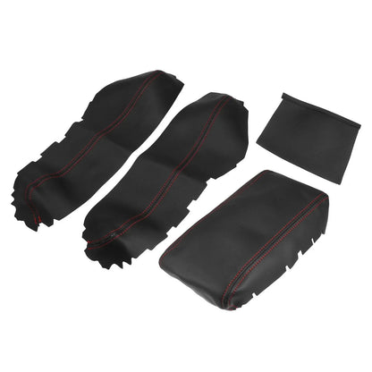 3 Pcs Armrest Covers for Honda Civic 10th Gen (2016-2020) Black Red Line