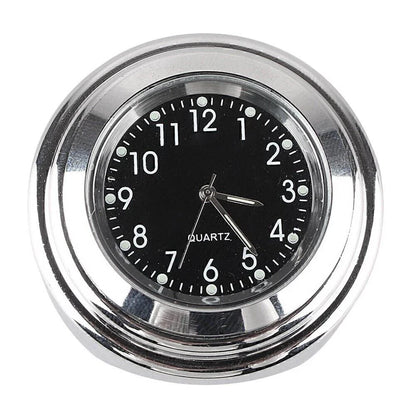 Chrome Black Dial Handlebar Glow-Watch Clock for Bike (Fits Most Bikes)
