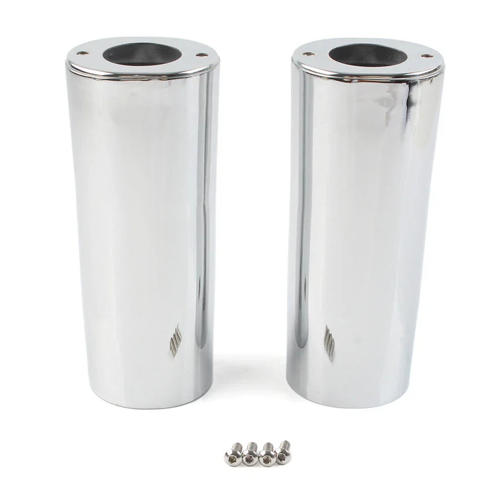 Smooth +2" Extended Fork Slider Covers for Harley Street Glide, Road King, Softail (2006-2023)