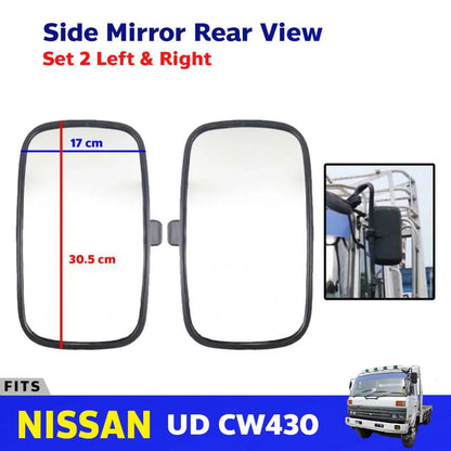 Side Exterior Mirror Rear View Pair Fits Nissan UD CW430 Heavy Truck
