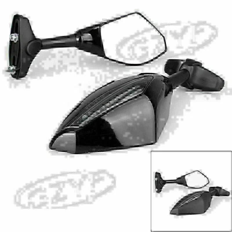LED Turn Signal Rear View Mirrors for Motorcycle Street Bike