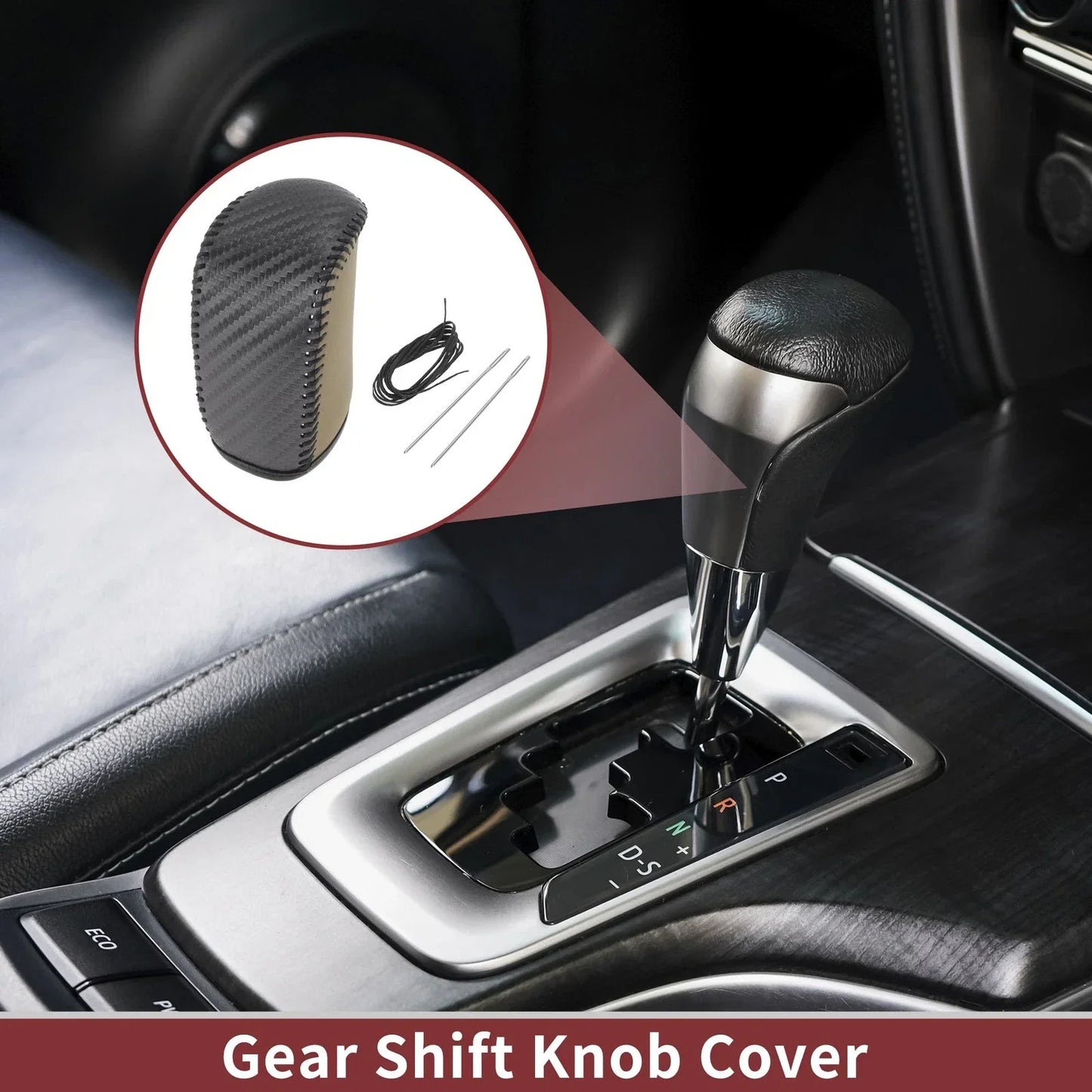 Car Gear Shift Knob Cover for Dodge Journey 2011-2020 - 1 x Black Beige