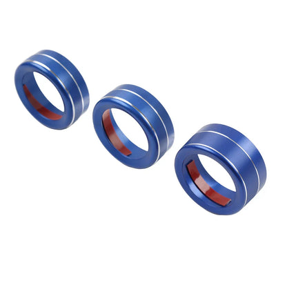 Blue AC Climate Control Knob Ring Covers for Mazda 3, CX-5 (2014-2019)