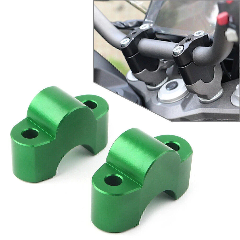 Green Handlebar Riser Adapters for Kawasaki Z900RS (2018-2020)