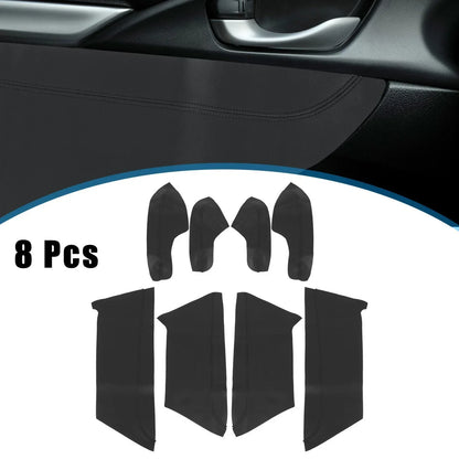 8 Pcs Door Panel Armrest Protector Covers for Honda Civic (2016-2020) Black