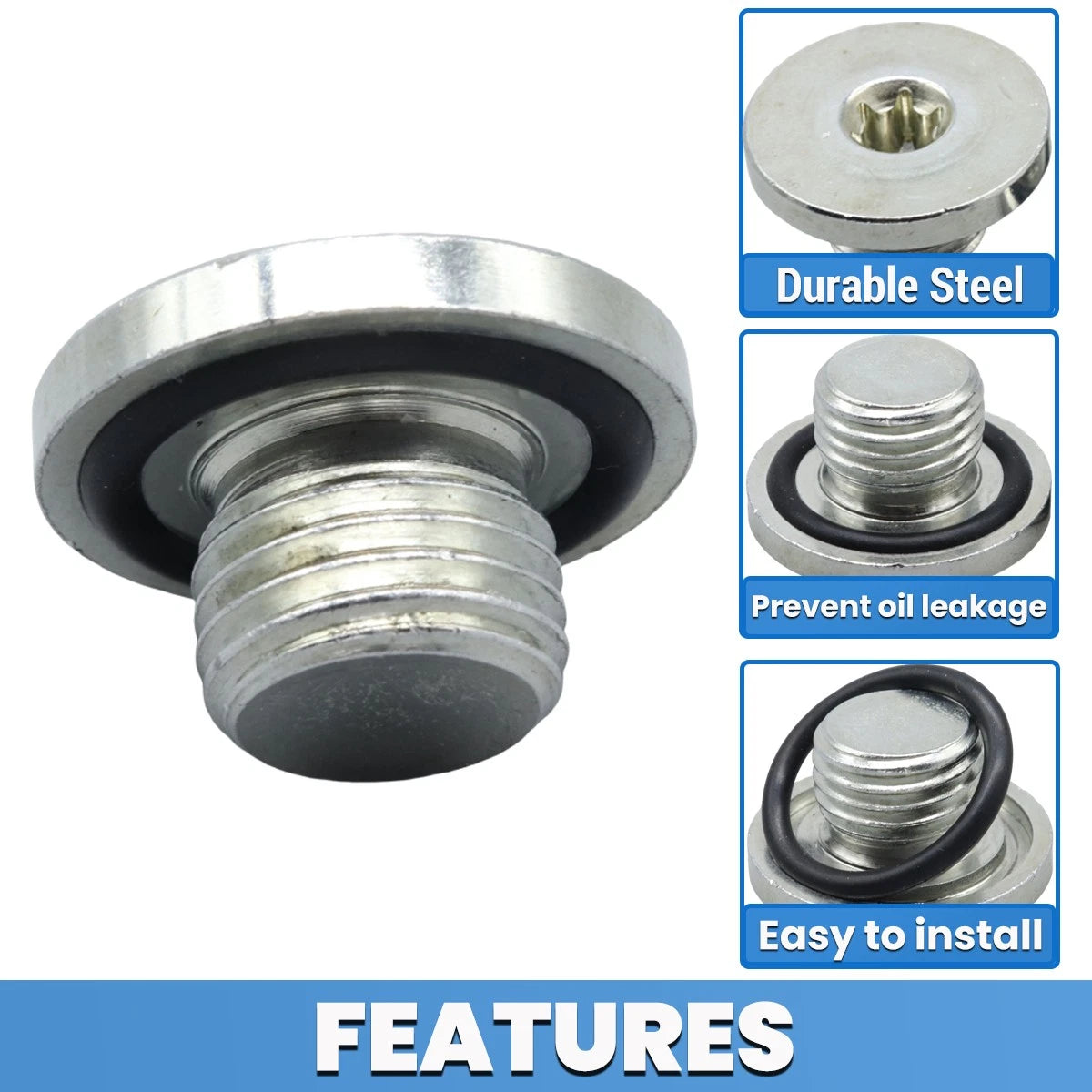 Engine Oil Sump Drain Plug Bolt Kit with Gasket for SAAB 9-3 (1998–2015)