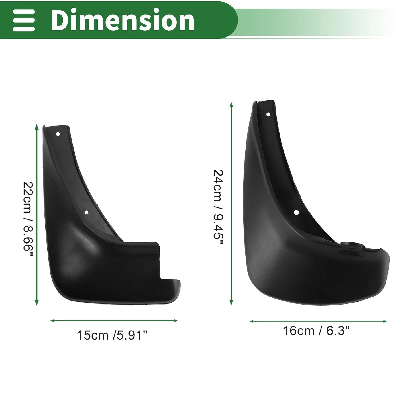 Mud Flaps Splash Guards for Hyundai Accent (2007-2010) with Mount Accessories
