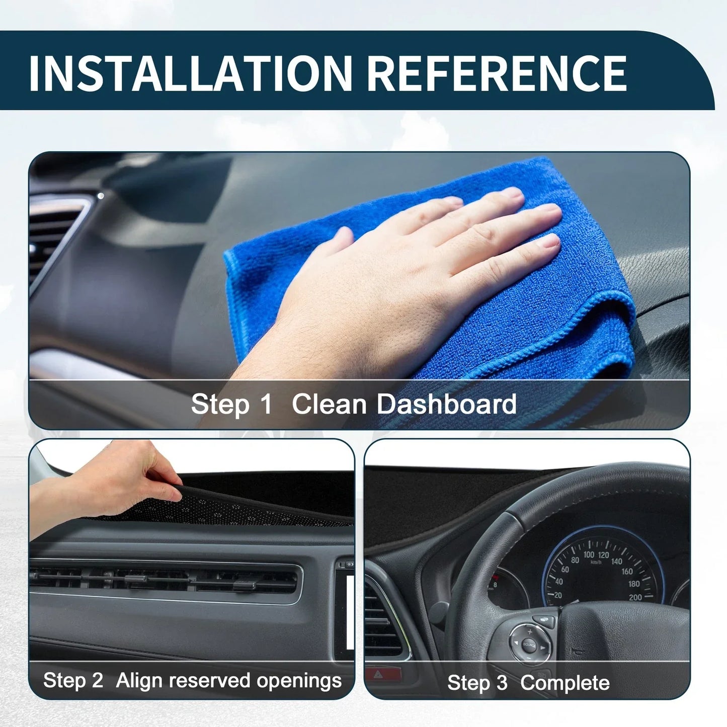 Dashboard Dash Cover Mat for Honda Civic FL5 2022-2024 Sun Protector Pad Black Red