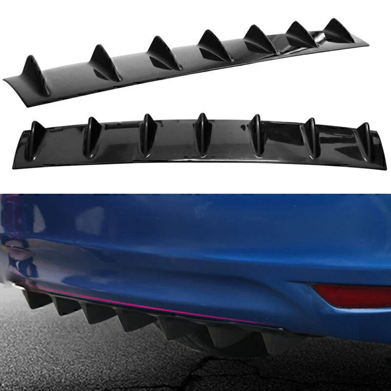 Universal Rear Bumper Shark Fin Wing Lip Diffuser 33"L for Car Black
