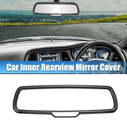 Rearview Mirror Cover ABS Black Carbon Fiber for Dodge