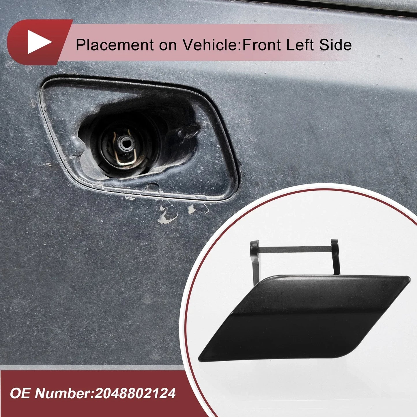 Front Left Washer Nozzle Cover for Mercedes-Benz C350 (2008-2014)