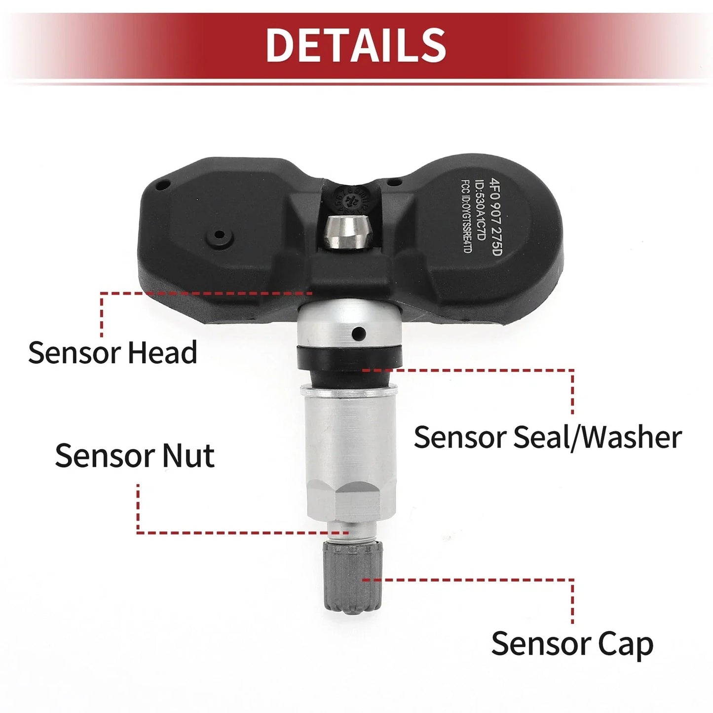 Tire Pressure Sensor 433MHz for Porsche Boxster (2012-2016) 1 x Sensor