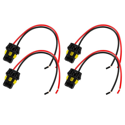 2 x 9012 HIR2 Headlight Bulb Plug Connector Harness for Audi A6 (2012-2018)