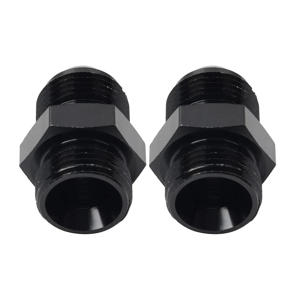 Black Aluminum AN10 Flare to 8AN ORB Male Fitting Adapter w/ O-Rings