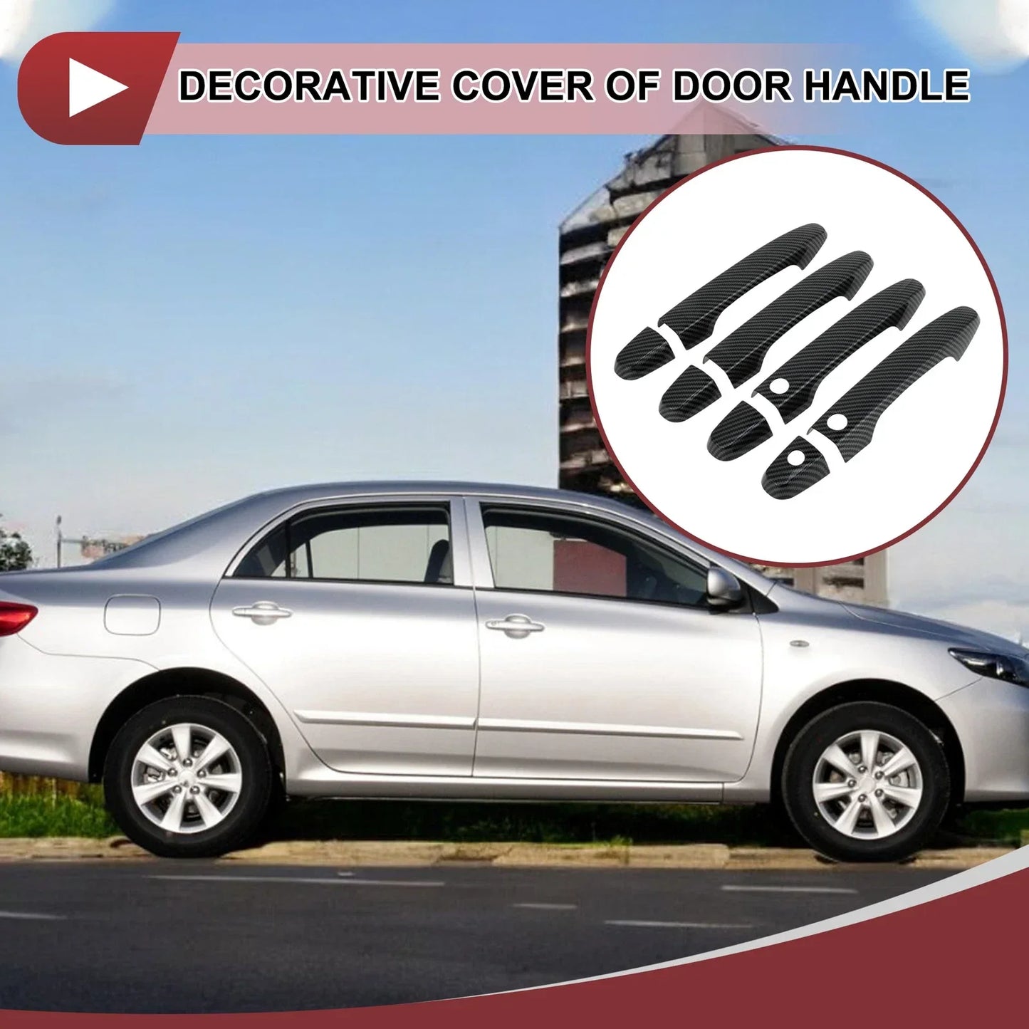 Car Door Handle Cover Set for Honda CR-V 2012-2016 Outside Black ABS