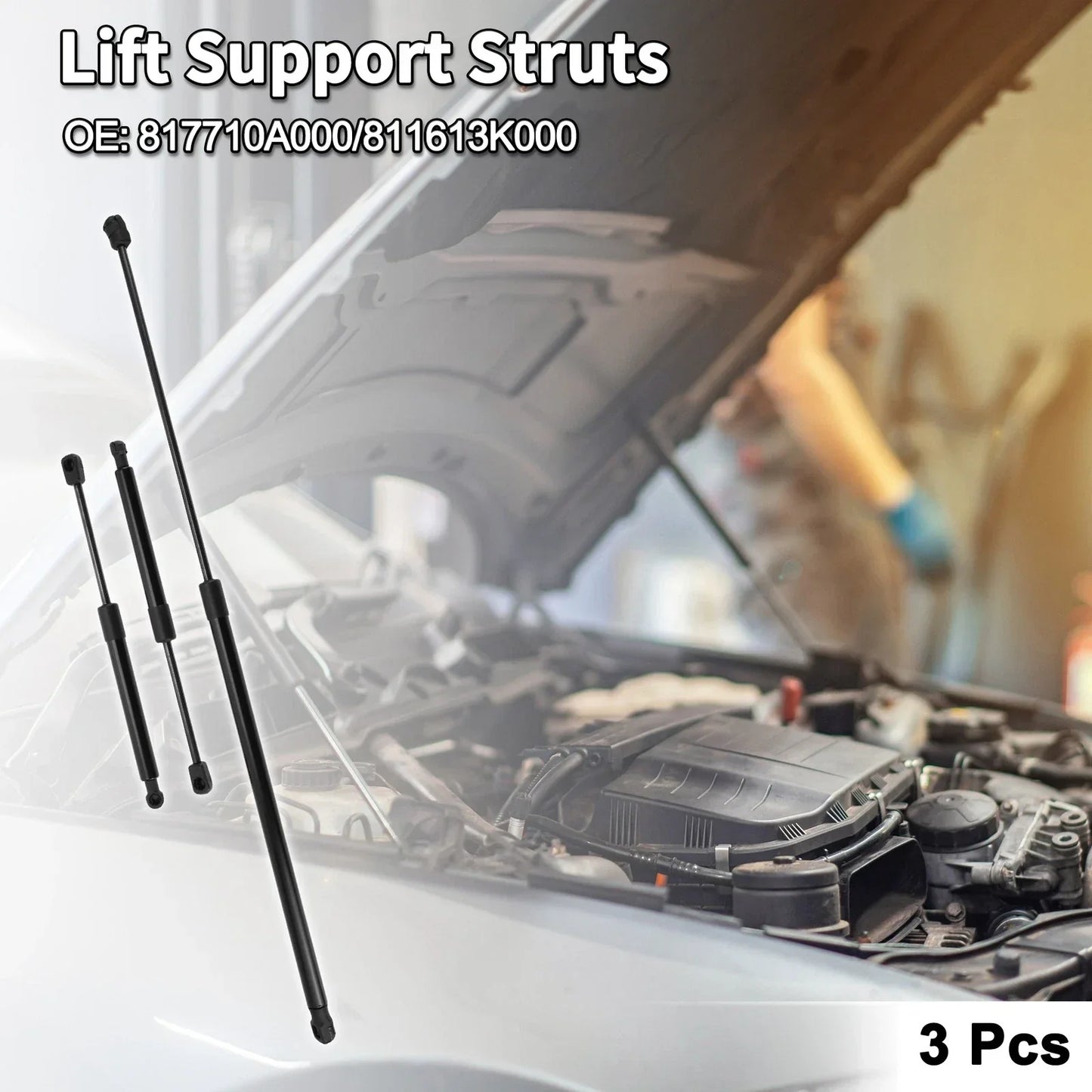 Hood Lift Supports Struts for Hyundai Sonata Sedan (2011-2014)