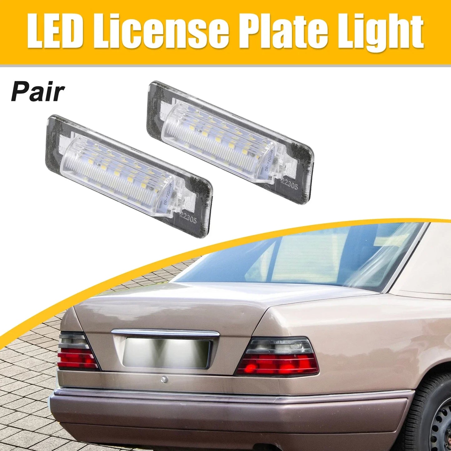 LED License Plate Light Assembly for Mercedes-Benz E-Class (1996-2002)