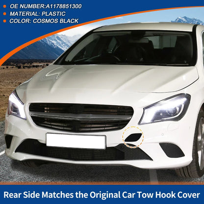 Front Car Bumper Tow Hook Cover for Mercedes-Benz (2015-2023) Cosmos Black