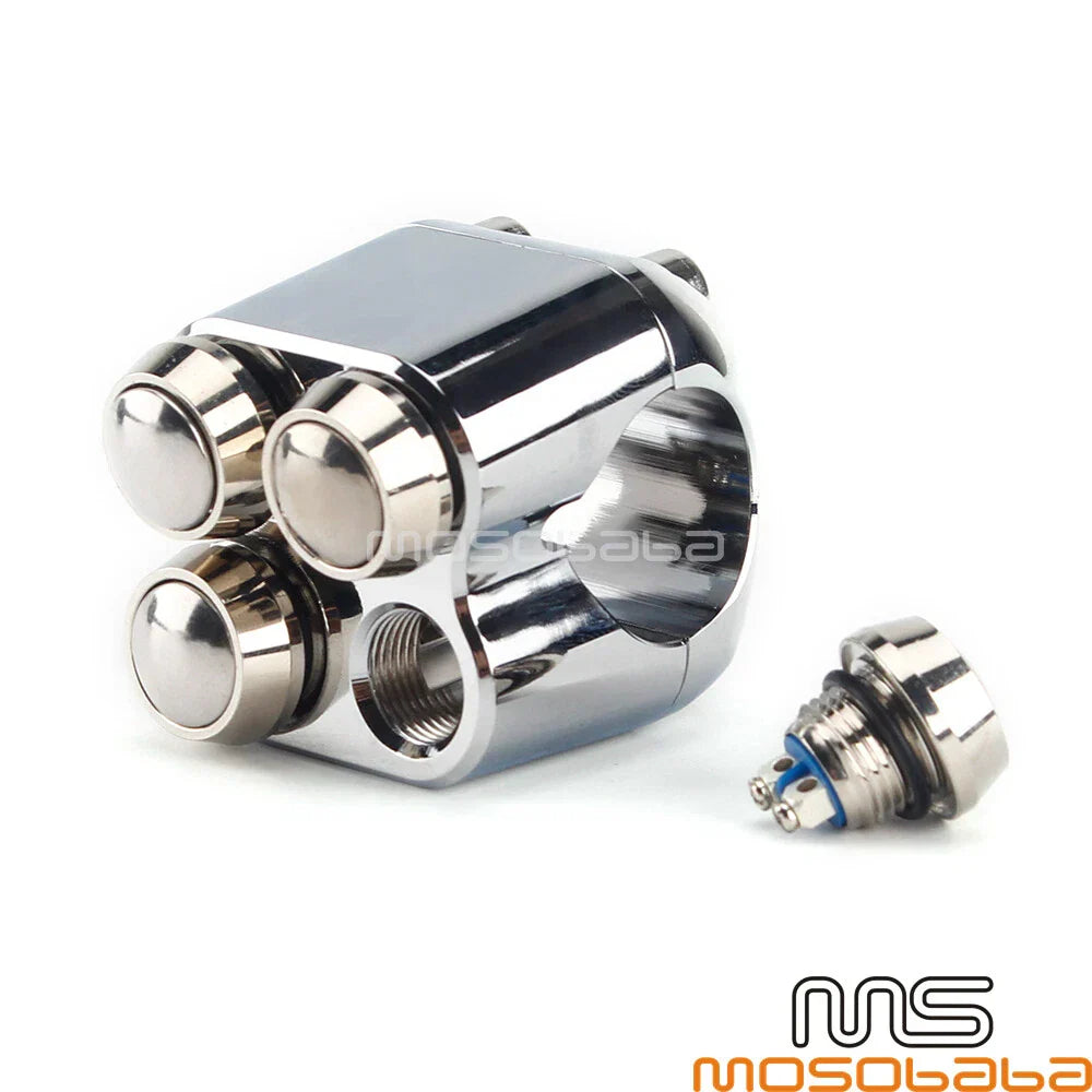 Chrome 7/8in Motorcycle Horn Indicator Switch for Harley Handlebar