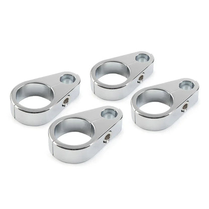 4X Chrome Brake Clutch Cable Wire Clamp Clip for Harley 1" Handlebar
