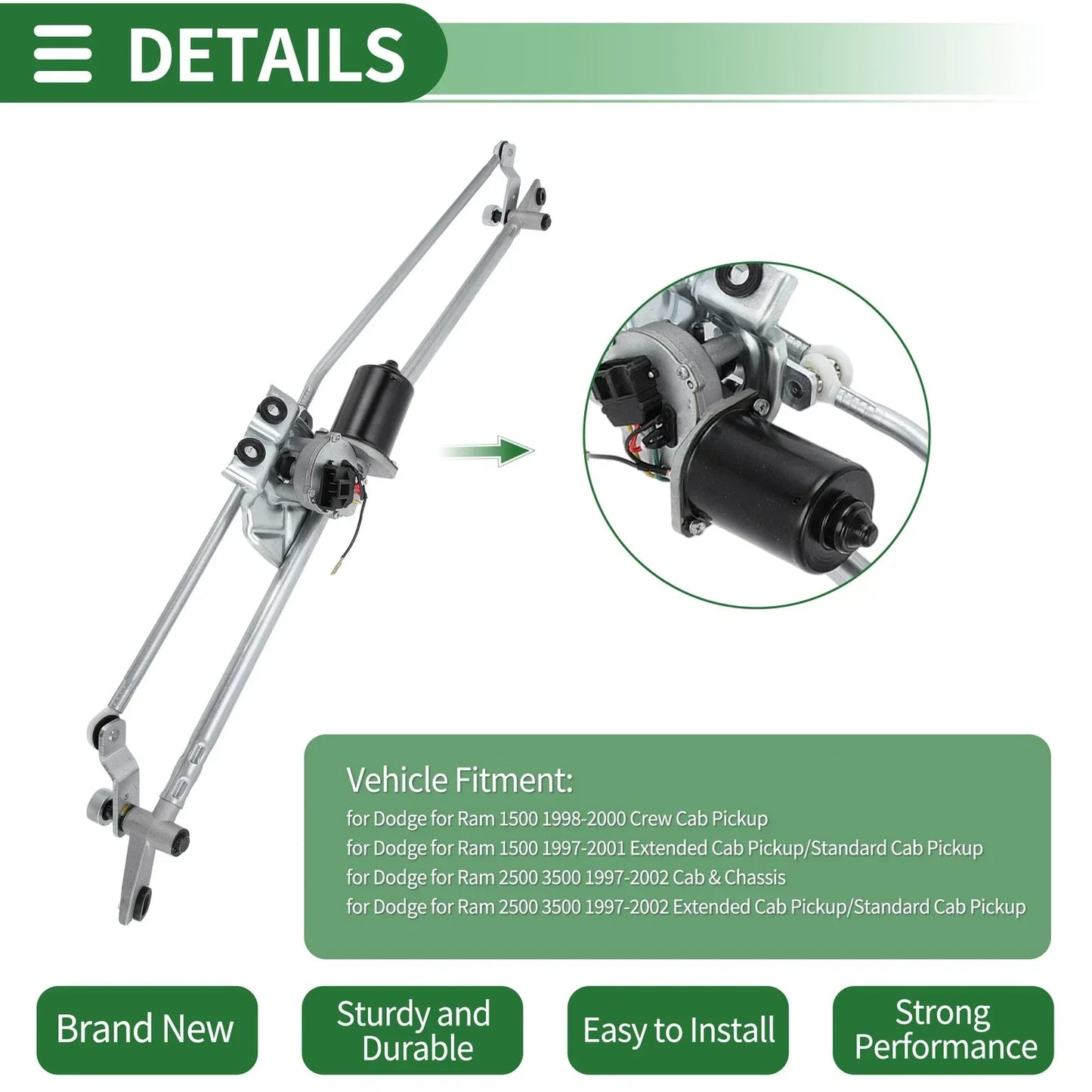 Windshield Wiper Motor Linkage Assembly for Dodge Ram 2500 (2003-2009)