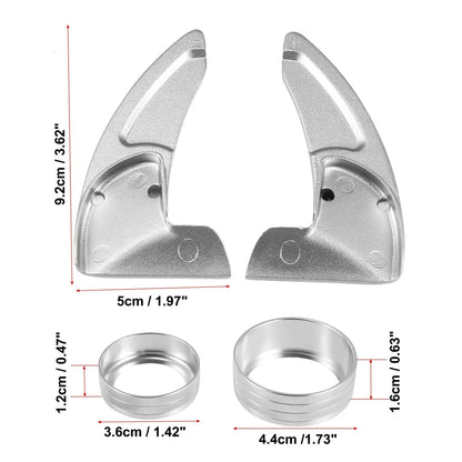 Silver Tone Inner Paddle Shifter Set & AC Volume Knob Cover for Dodge Charger