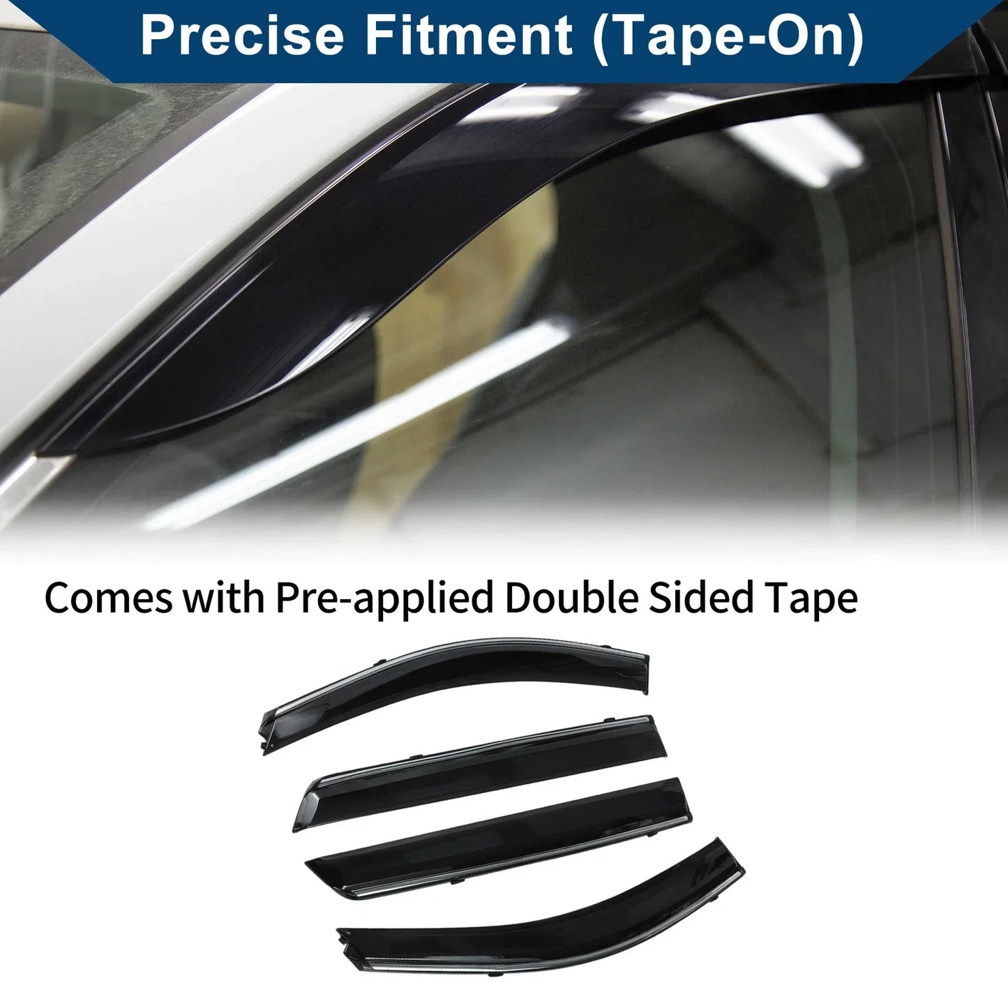 Car Window Deflectors for Hyundai Santa Fe Side Window Vent Visors (2007-2012)