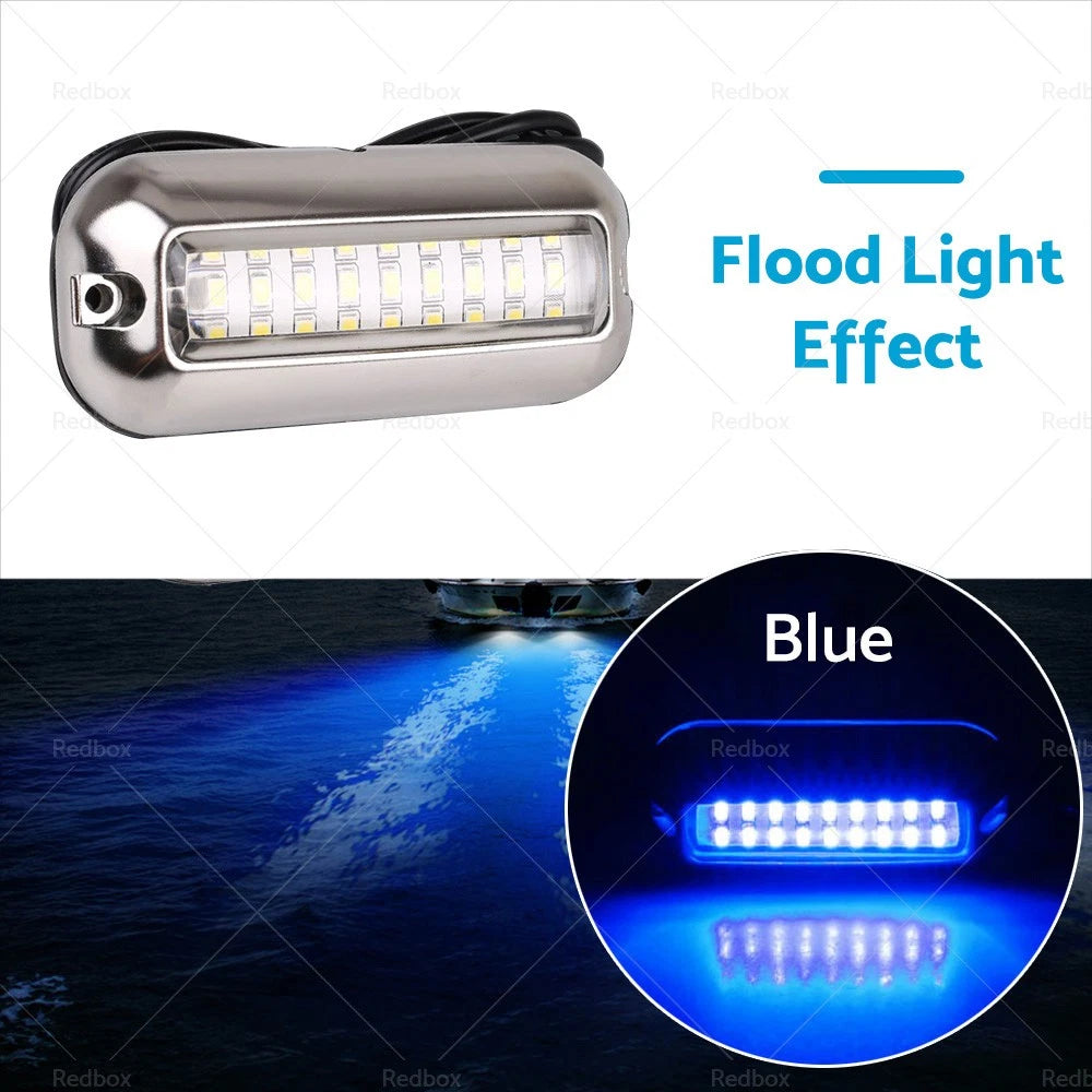 Blue 27 LED Underwater Marine Transom Lights for Pontoon