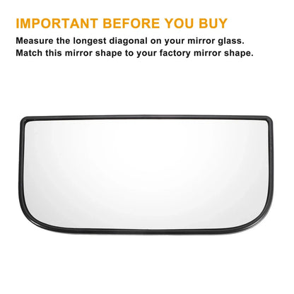 White Mirror Glass Pair for Chevrolet GMC - Left Right Non-Heated