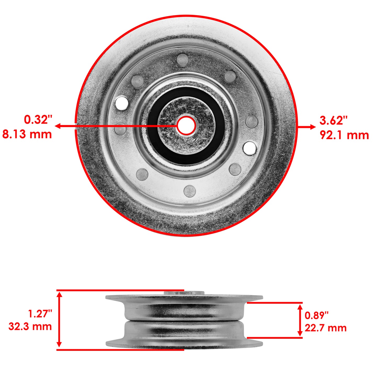 Deck Idler Pulley Replacement for John Deere X384 X390 X394 (2008–2018)