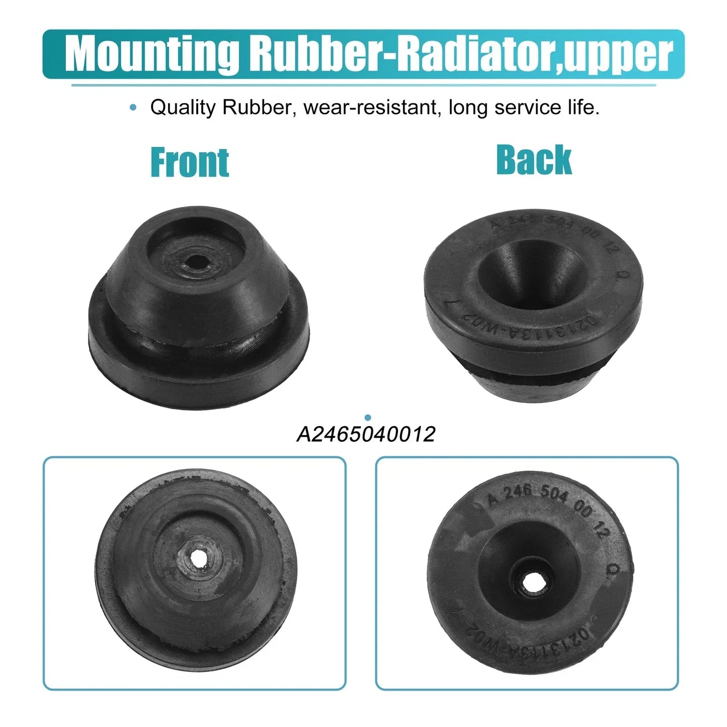 2 x Rubber Car Lower Radiator Mount Insulators for Mercedes-Benz CLA 45 AMG