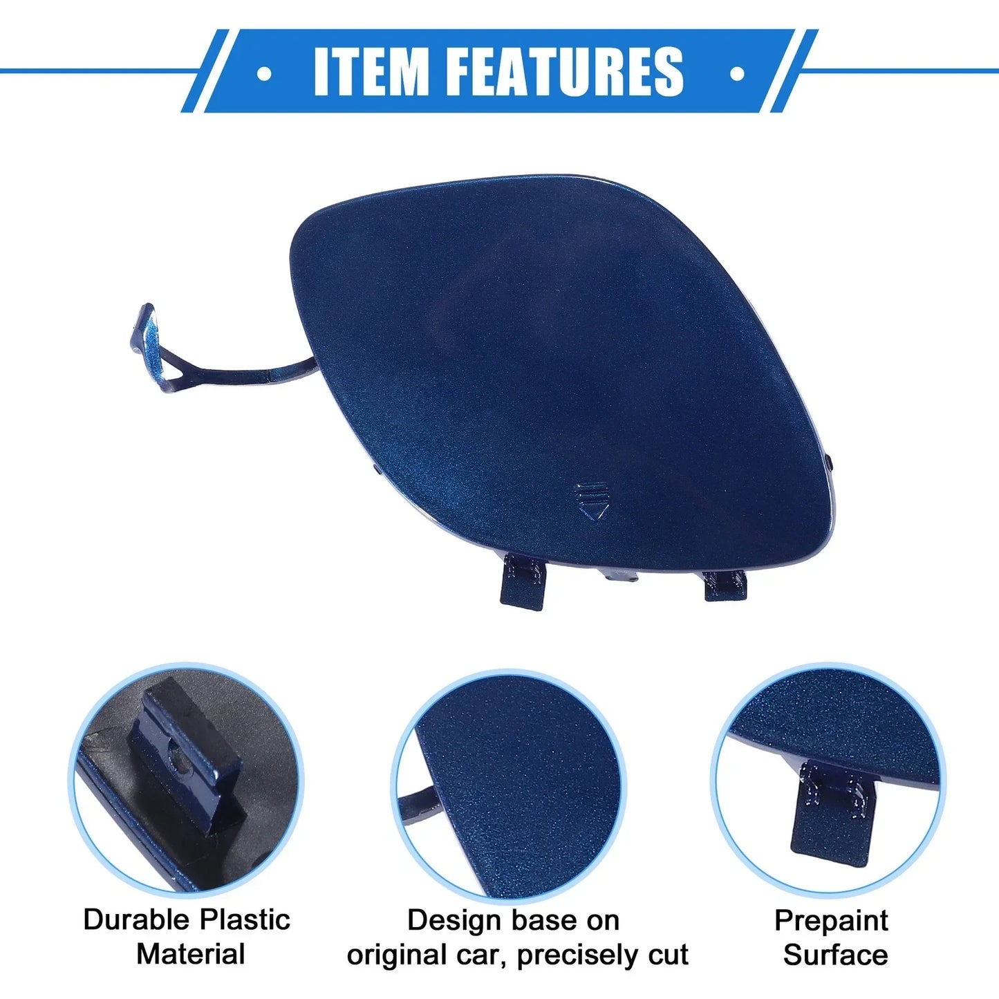 Tow Hook Eye Hole Cap for Mercedes-Benz C300 2015-2018 Blue Front Bumper
